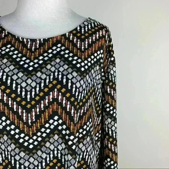 Tacera dress size L geometric Chevron 3/4 sleeve - Picture 3 of 10